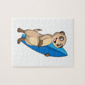 Meerkat als surfer met surfboard legpuzzel (Horizontaal)
