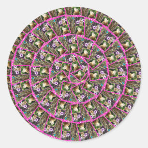 Meerkat Art Abstrait, Sticker Rond