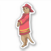 Meerkat as Firefighter with Helmet Sticker (Voorkant)