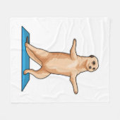 Meerkat at Fitness Stretching exercise Fleece Deken (Voorkant (Horizontaal))