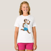 Meerkat at Running Sports T-shirt (Voorkant volledig)