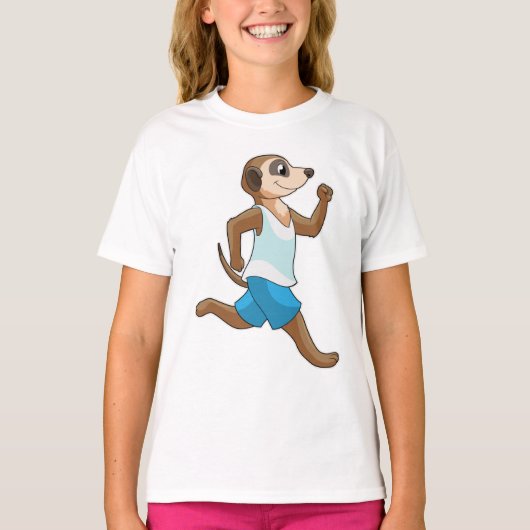 Meerkat at Running Sports T-shirt (Voorkant)