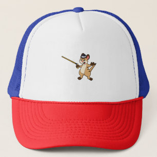 Meerkat avec Casquette et bâton de marche
