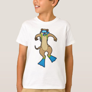 Meerkat bij duiken met zwembril t-shirt