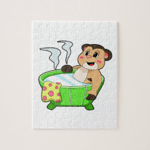 Meerkat bij het zwemmen in Bathtub Legpuzzel
