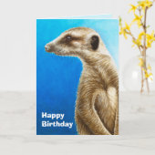 Meerkat Birthday Kaart (Gele Bloem)