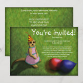 Meerkat Birthday, uitnodiging (Voorkant / Achterkant)