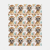 Meerkat bloemmotief fleece deken (Voorkant)