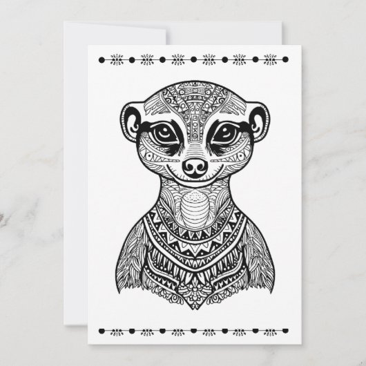 Meerkat, carte d'impression et de couleur, Penser  (Devant)
