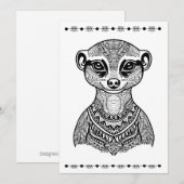 Meerkat, carte d'impression et de couleur, Penser  (Devant / Derrière)