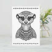 Meerkat, carte d'impression et de couleur, Penser  (Debout devant)