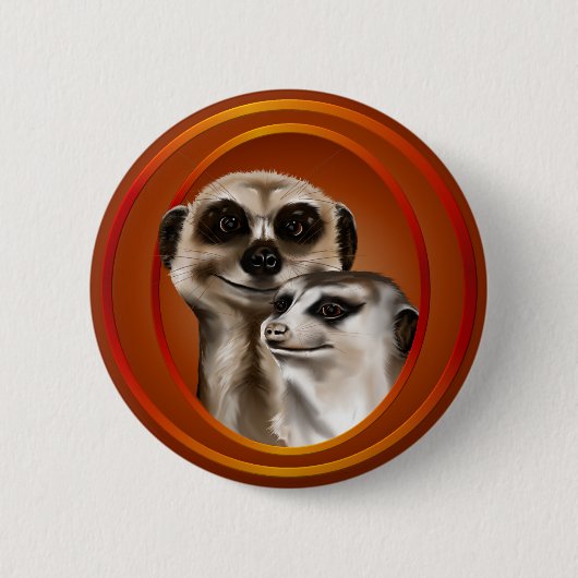 Meerkat Couple-Buttonnen Ronde Button 5,7 Cm (Voorkant)