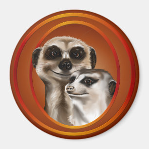 Meerkat Couple-Magnets Magneet
