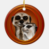 Meerkat Couple-Ornaments Keramisch Ornament (Achterkant)