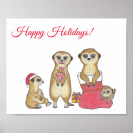Meerkat Custom Christmas Animal Nursery Poster