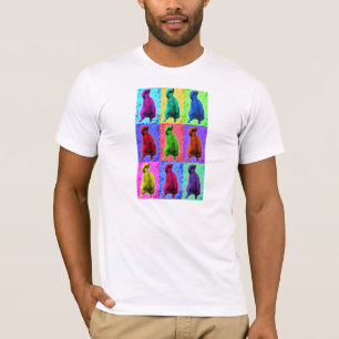 Meerkat die op Pop kijkt Popart multi-panel T-shirt