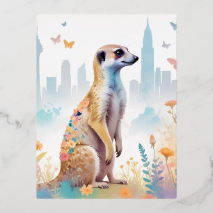 Meerkat Dierlijke Natuur Milieu Decor Folie Feestdagen Briefkaart