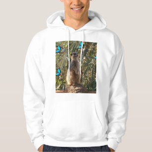 Meerkat en blauwe vlinders, hoodie