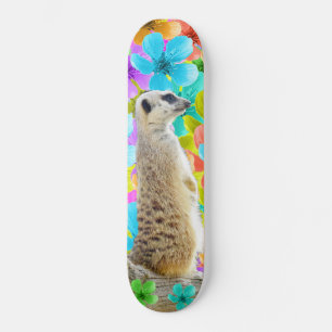 Meerkat en bloesems, skateboard