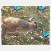 Meerkat en Butterflies Fleece Deken (Voorkant (Horizontaal))