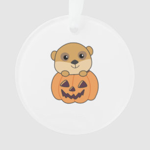Meerkat En Citrouille Mets Animaux Joyeux Hallowee
