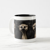 Meerkat grote koffie-mok! tweekleurige koffiemok (Voorkant links)
