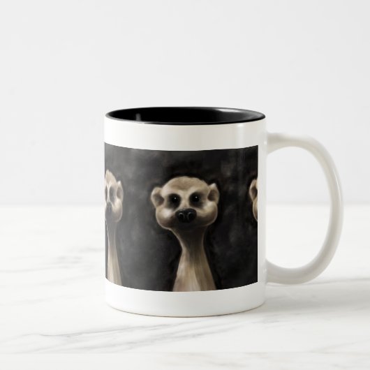 Meerkat grote koffie-mok! tweekleurige koffiemok (Rechts)
