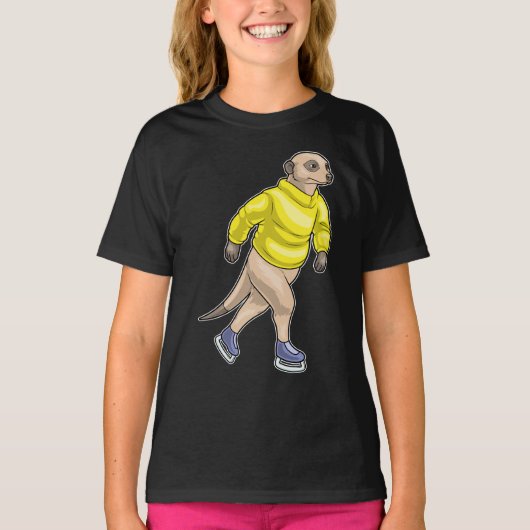Meerkat Ice skating Ice schaatsen T-shirt (Voorkant)
