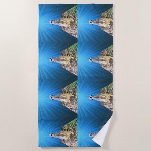 Meerkat in het zonlicht, strand handdoek (Voorkant)