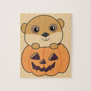 Meerkat in Pumpkin Cute Animals Happy Halloween Ji Legpuzzel