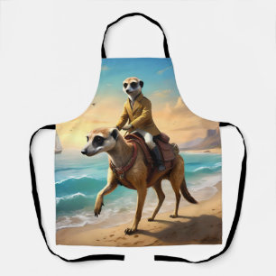 Meerkat Jockey op een Meerkat paard, Schort