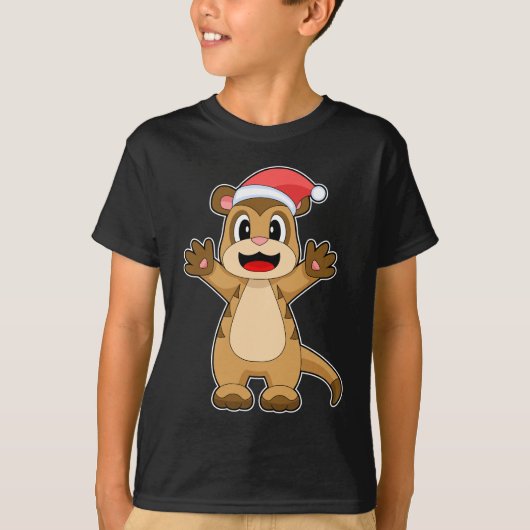 Meerkat Kerstmis pet T-shirt (Voorkant)