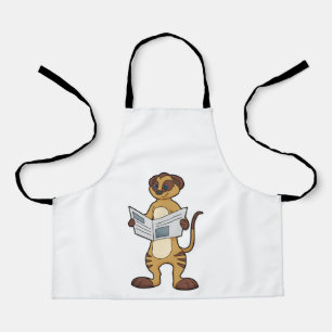 Meerkat leest een krant schort