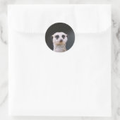 Meerkat Lookout autocollant rond (Sac)