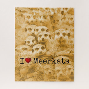 Meerkat Love Wildlife Cute Glitch Art Typography Legpuzzel