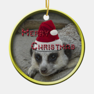 Meerkat Merry Kerstmis Keramisch Ornament