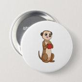 Meerkat met Apple Ronde Button 7,6 Cm (Voorkant /achterkant)