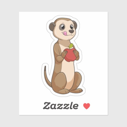 Meerkat met Apple Sticker (Vel)