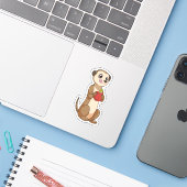 Meerkat met Apple Sticker (Laptop met iPhone)