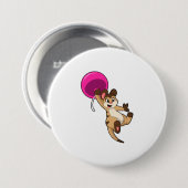 Meerkat met ballon ronde button 7,6 cm (Voorkant /achterkant)