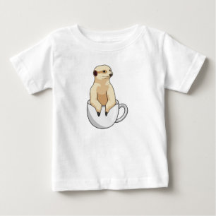 Meerkat met beker koffie