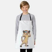 Meerkat met bril schort (Gedragen)