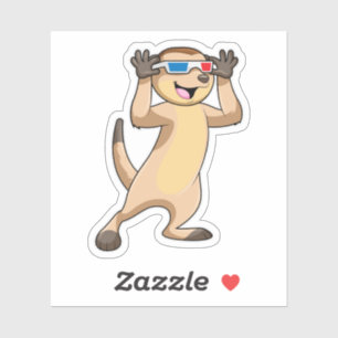 Meerkat met bril sticker
