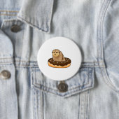 Meerkat met Donut Ronde Button 7,6 Cm (In situ)