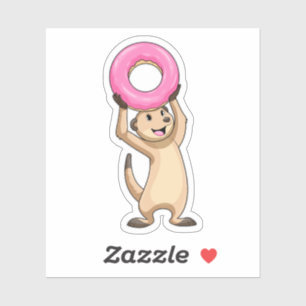 Meerkat met Donut Sticker