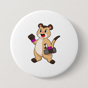 Meerkat met Dumbbell Ronde Button 7,6 Cm