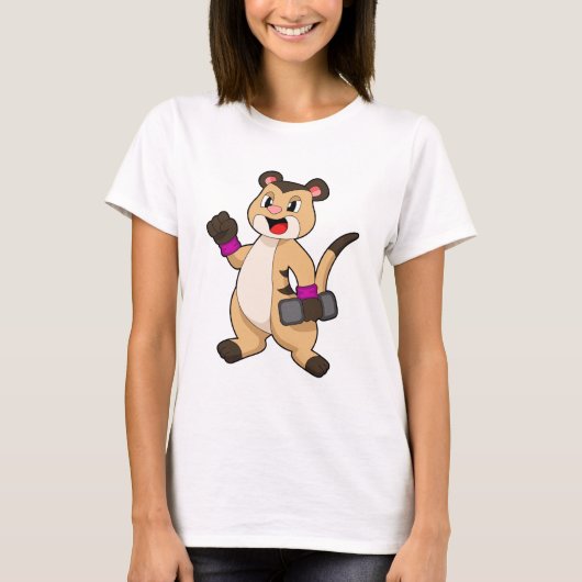 Meerkat met Dumbbell T-shirt (Voorkant)