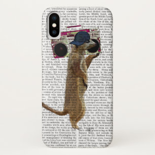 Meerkat met getto Blaster 2 van de Boom Box iPhone X Hoesje