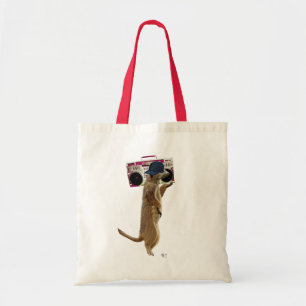 Meerkat met getto Blaster 2 van de Boom Box Tote Bag