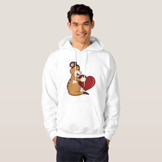 Meerkat met hart hoodie (Voorkant volledig)
